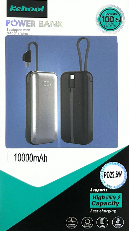 Kehool 10000mAh PD 22.5W Fast Charging Power Bank – Compact Dual-Port Edition