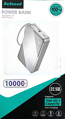 Kehool 10000mAh PD 22.5W Fast Charging Power Bank – Silver Edition