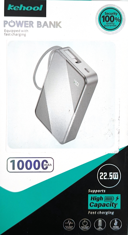 Kehool 10000mAh PD 22.5W Fast Charging Power Bank – Silver Edition