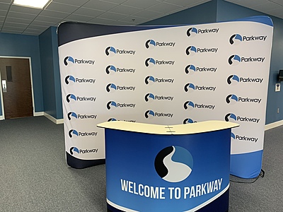 8ft Curve Tension Fabric Backdrop (Single or Double Side Print) 8ft Curve Tension Fabric Backdrop (Single or Double Side Print)