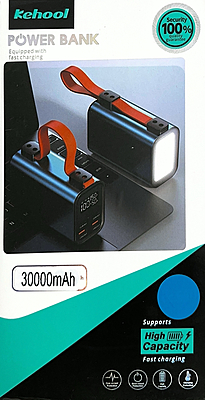 KeHool 30000mAh Power Bank with LED Flashlight & Fast Charging