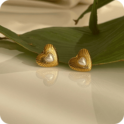 Heart of Pearl Studs