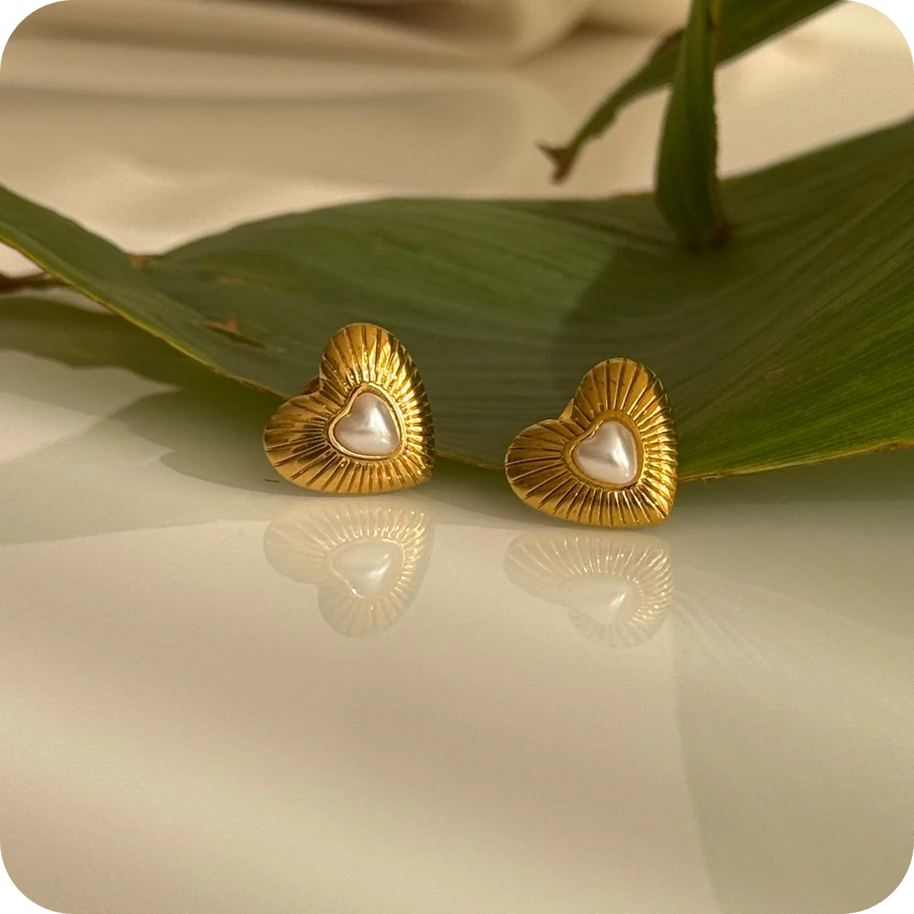Heart of Pearl Studs