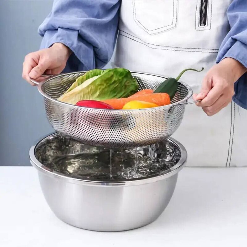 6 PIECES STAINLESS STEEL COLANDER