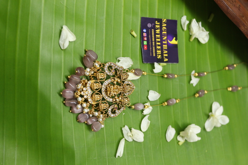 Invisible Chain – Grand Temple Necklace with pink Beads, CZ Stones & Pearls