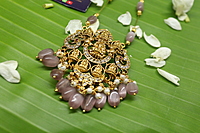 Invisible Chain – Grand Temple Necklace with pink Beads, CZ Stones & Pearls