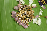 Invisible Chain – Grand Temple Necklace with pink Beads, CZ Stones & Pearls