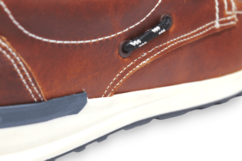 Mocasín Pianelo Miel con Muesca Talón Azul