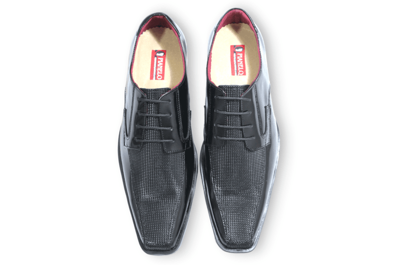Zapato Cordón Pianelo Negro con textura