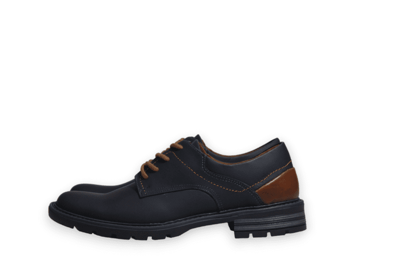 Zapato Cordón Pianelo Azul con Talón Café