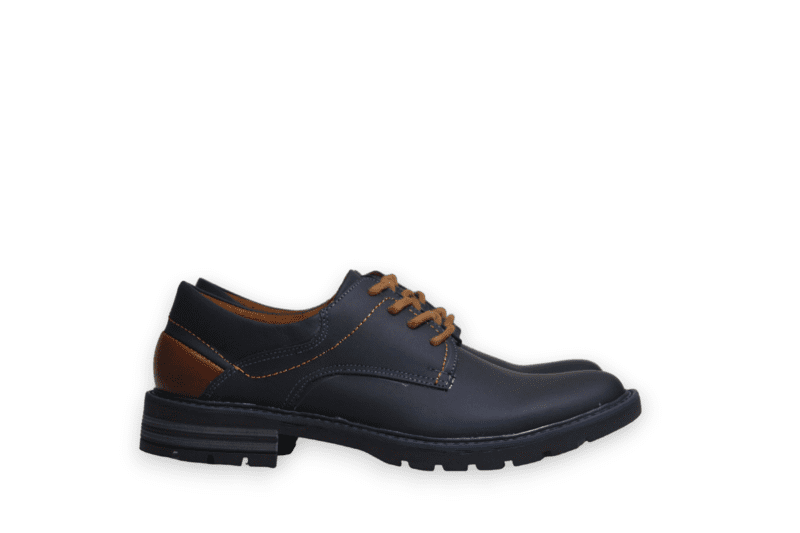 Zapato Cordón Pianelo Azul con Talón Café
