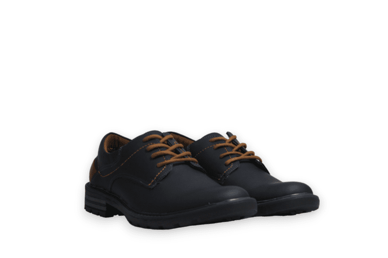 Zapato Cordón Pianelo Azul con Talón Café