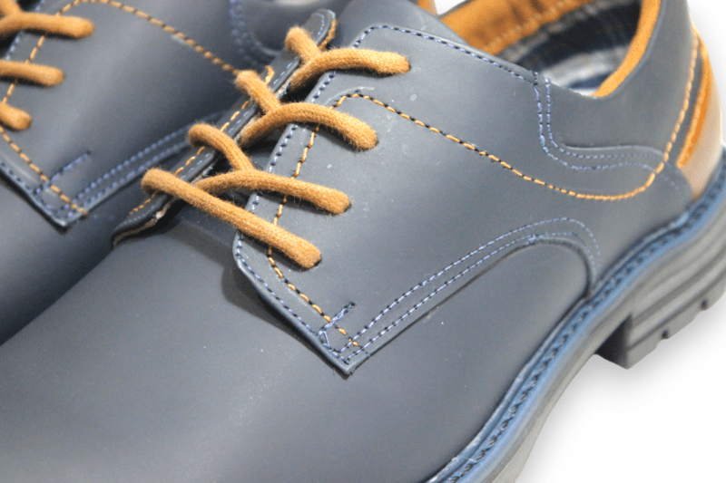 Zapato Cordón Pianelo Azul con Talón Café