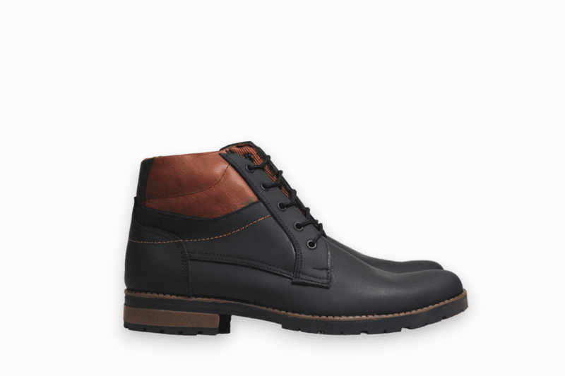 Bota Cordón Pianelo Negro Cuello y Talón Café