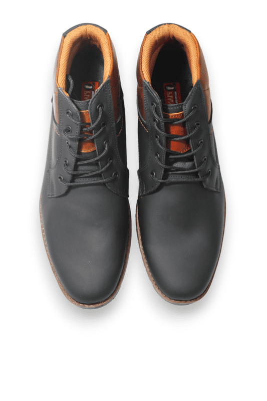 Bota Cordón Pianelo Negro Cuello y Talón Café