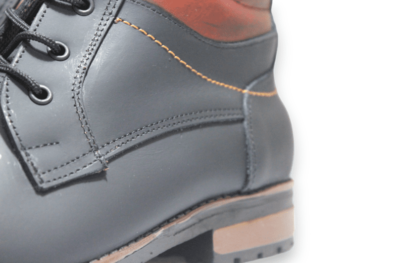 Bota Cordón Pianelo Negro Cuello y Talón Café