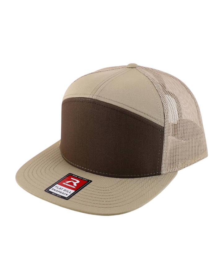 Richardson 168 7-Panel Trucker Hat Brown/Khaki