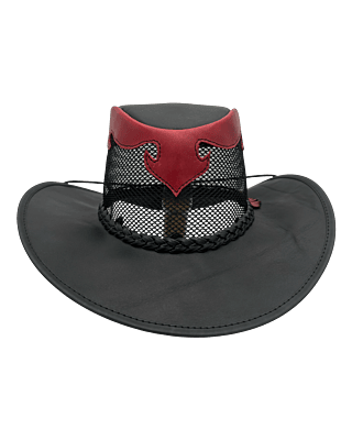 Arenas Bros Leather Mesh Black Red