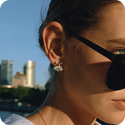 Zircon Bee Earrings