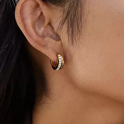 Double Zircon Hoops