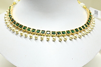 Green square stone necklace