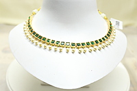 Green square stone necklace