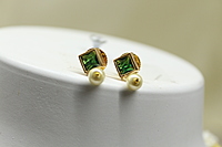 Green square stone necklace