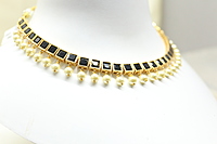 BLACK SQUARE STONE NECKALCE