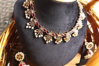 Bharatanatyam Ruby Kempu Temple Necklace