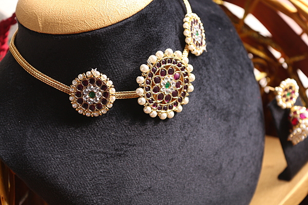 Sun temple choker-Panchalogam Bharatanatyam Jewellery