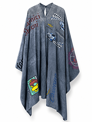 Graphic Panel Agbada Poncho Graphic Panel Agbada Poncho