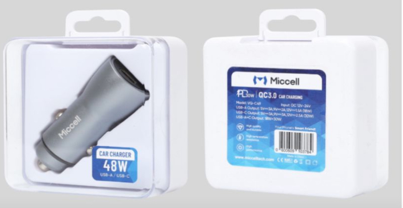 MICCELL 48W PD CAR CHARGER 100 PCS Bundle
