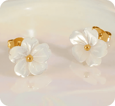 White Flower Earrings