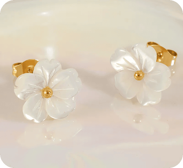 White Flower Earrings