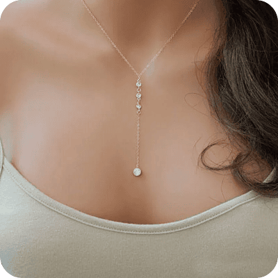 Elegant Zircon Long Necklace
