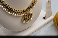 Margam Temple Jewellery - One Gram Gold Finish Copper & Real Kempstones Necklace