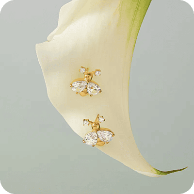 Zircon Bee Earrings