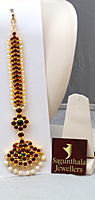 Temple Jewellery Nethi Chutty Maang Tikka β Gold Finish Kempstone Headpiece for Bharatanatyam, Dance & Bridal Wear