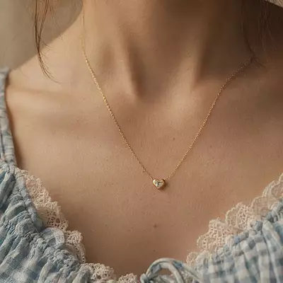 Diamond Single Heart Necklace