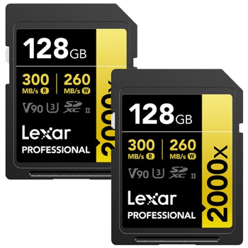 Lexar 128GB Professional 2000x UHS-II SDXC Memory Card v90