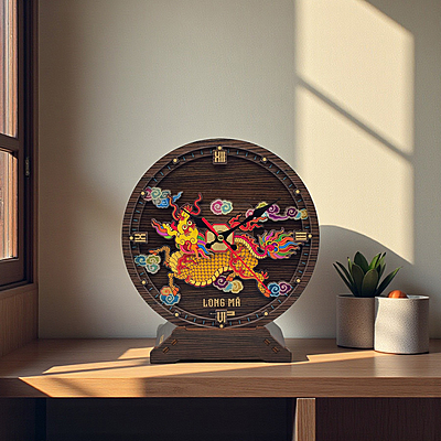 Đồng Hồ Gỗ Long Mã (Để Bàn) Đồng Hồ Gỗ Long Mã (Để Bàn)
