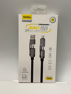 Pavareal Q23 4-in-1 Data Cable 120W Fast Charging 150cm