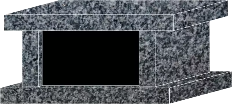CREMATION PANEL BENCH/42X16X22/India Gray/P5
