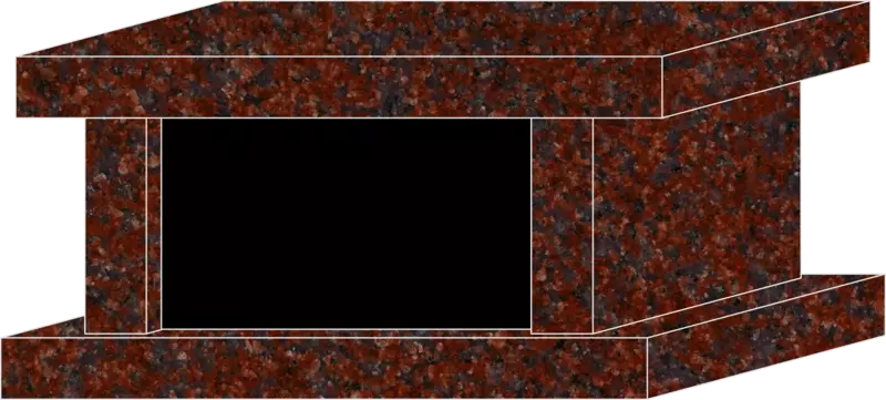 CREMATION PANEL BENCH/42X16X22/India Red/P5
