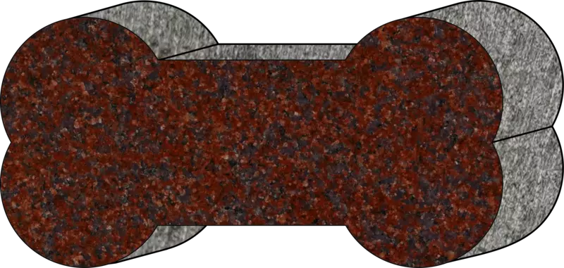 DOG BONE/16X8X2/India Red/P1SAWN