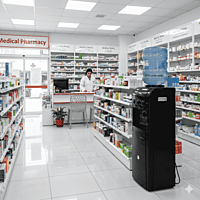 Usha Instafresh water dispenser in jet black showing the bottle placement area and drip tray.