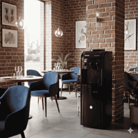 Elegant jet black Usha Instafresh water cooler designed for home and professional office spaces.