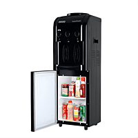 Front view of Usha Instafresh water dispenser in premium Jet Black finish. Front view of Usha Instafresh water dispenser in premium Jet Black finish.