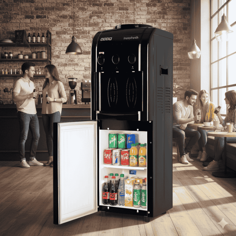 Usha Instafresh water dispenser with Cooling Cabinet(Jet Black)