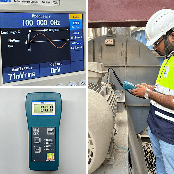 Calibration Of Digital Vibration Meter cum Spike Energy Detector IRD811D/MIL811D along with its Vibration Sensor